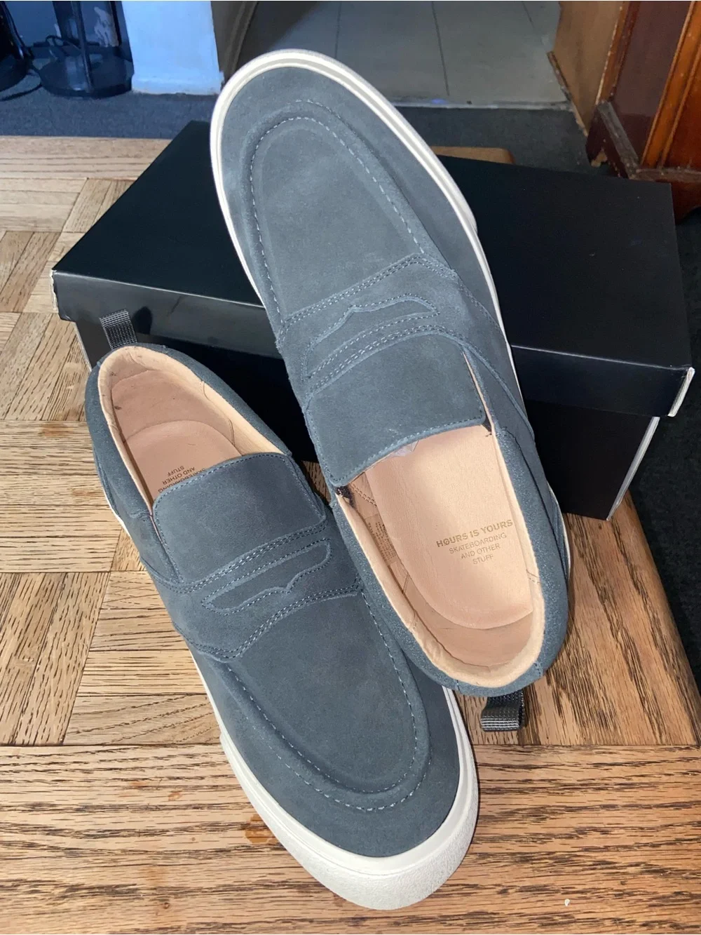 Hours is yours gray suede